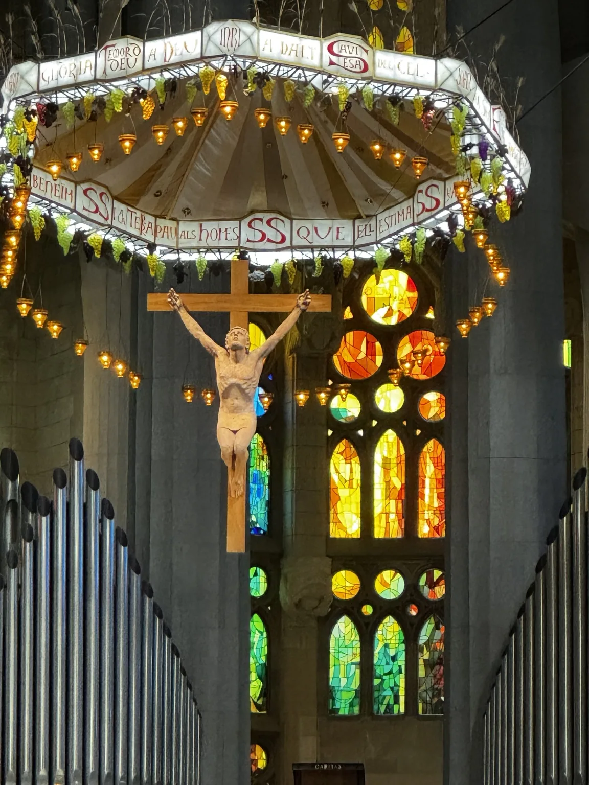Light, color, and architecture inside the basilica.