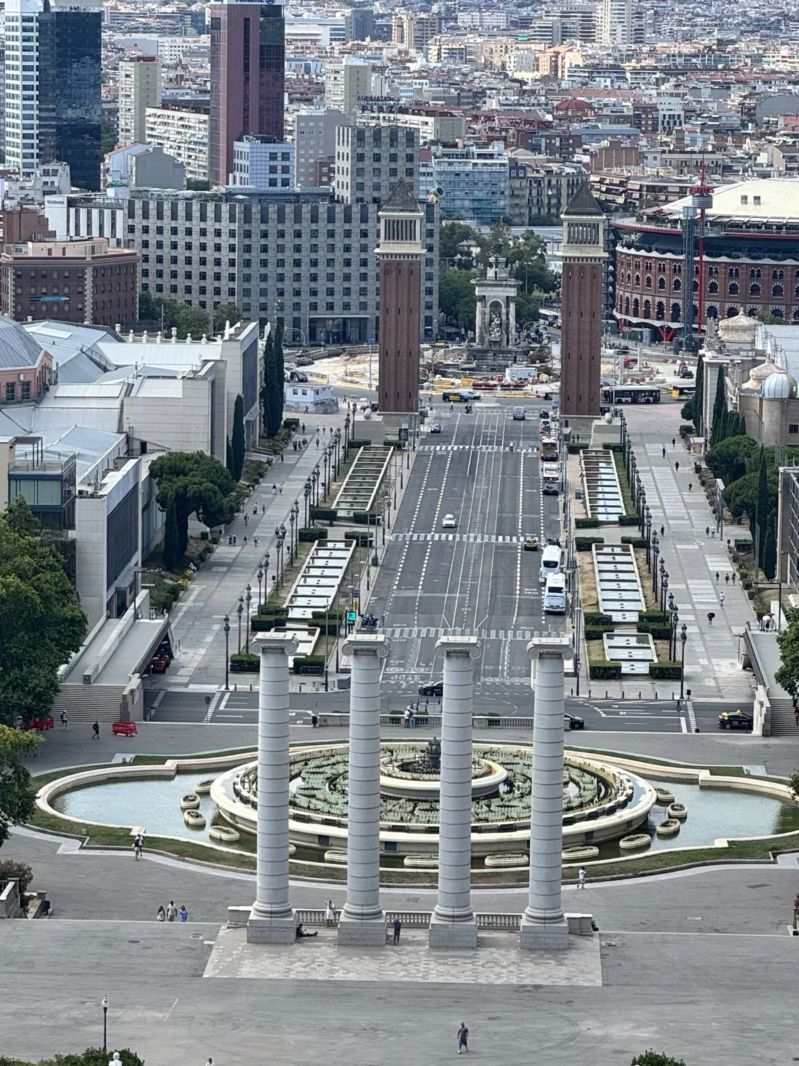 A sweeping view over Barcelona’s Plaça d’Espanya.